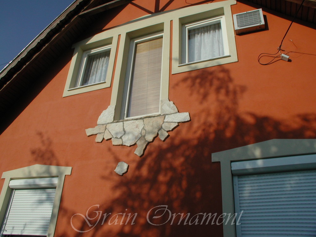 kőburkolás, homlokzatfestés